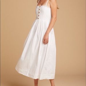 Free People Poplin White Midi Dress